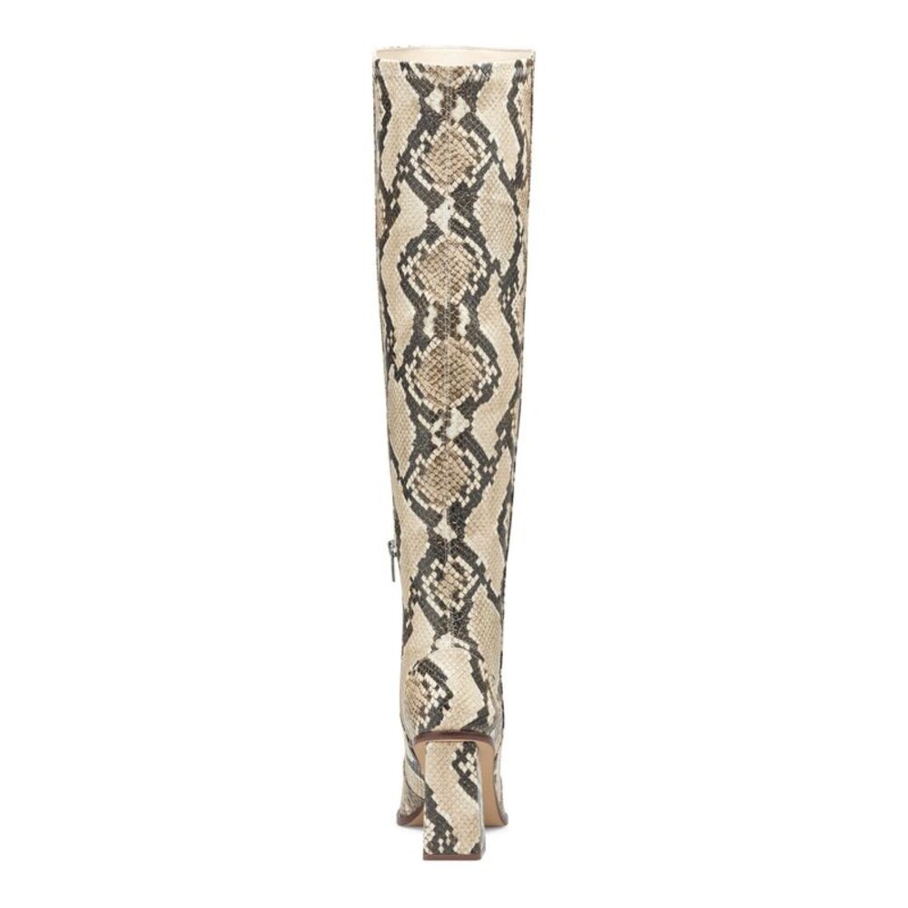 VINCE CAMUTO Womens Beige Snake Print Heel Dreven Block Heel Heeled Boots 6 M - Picture 2 of 4